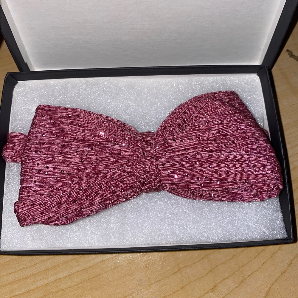 Matching pink bow tie